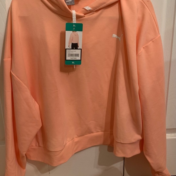 Puma Tops - Puma Womens Hooded Pullover Sweatshirt ~ Tangerine/Orange ~ XL